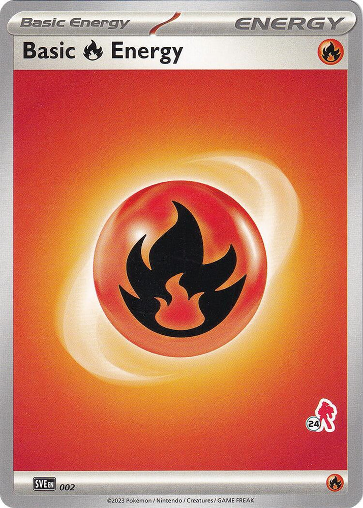 Basic Fire Energy (002) (Armarouge Stamp #24) [Battle Academy 2024] Pokémon