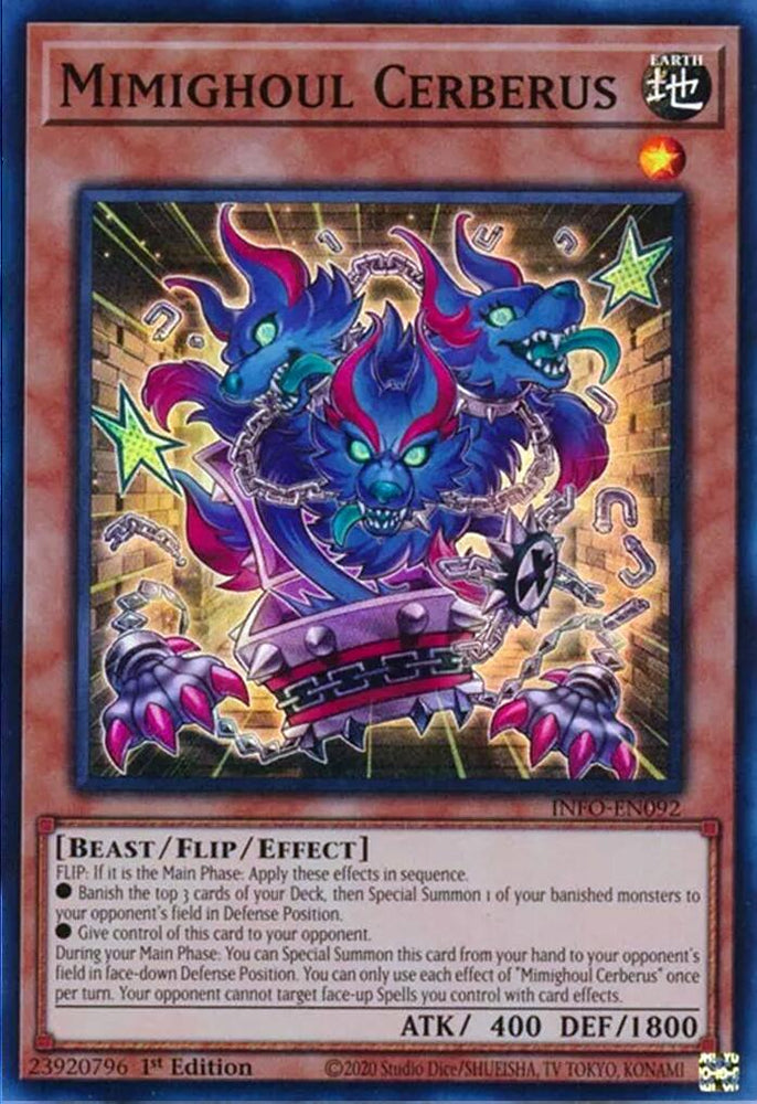 Mimighoul Cerberus [INFO-EN092] Super Rare Yu-Gi-Oh!