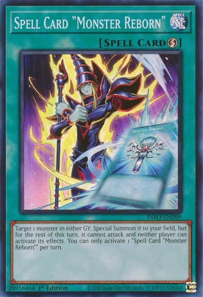 Spell Card "Monster Reborn" [INFO-EN099] Super Rare Yu-Gi-Oh!