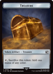 Moogle (0011) // Treasure (0023) Double-Sided Token [FINAL FANTASY Tokens] Magic: The Gathering