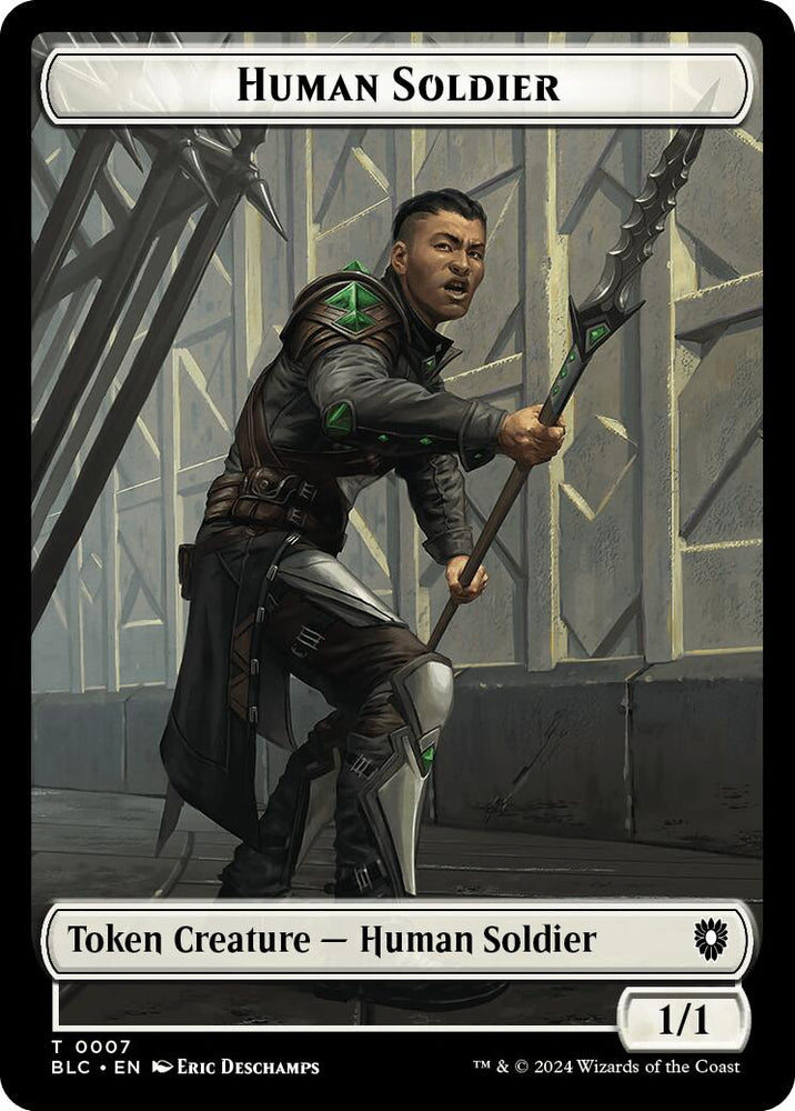 Human Soldier // Wolf (035) Double-Sided Token [Bloomburrow Commander Tokens] Magic: The Gathering
