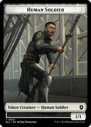 Human Soldier // Wolf (035) Double-Sided Token [Bloomburrow Commander Tokens] Magic: The Gathering