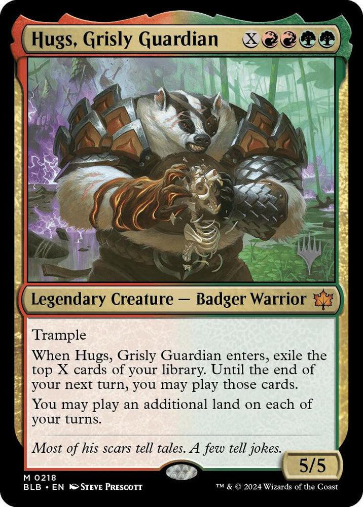 Hugs, Grisly Guardian (Promo Pack) [Bloomburrow Promos] Magic: The Gathering
