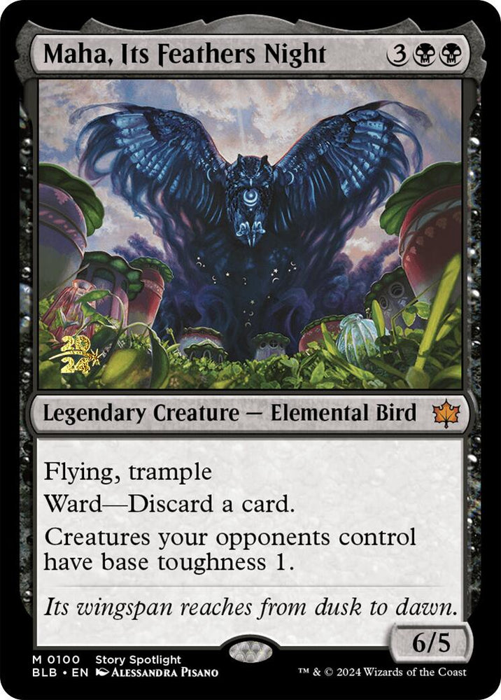 Maha, Its Feathers Night [Bloomburrow Prerelease Promos] Magic: The Gathering