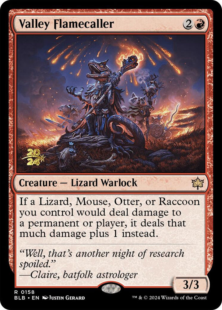 Valley Flamecaller [Bloomburrow Prerelease Promos] Magic: The Gathering