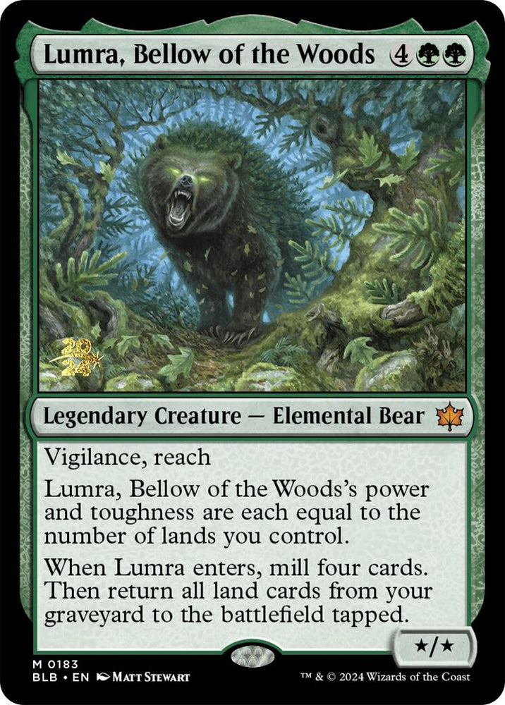 Lumra, Bellow of the Woods [Bloomburrow Prerelease Promos] Magic: The Gathering