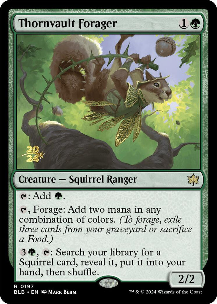 Thornvault Forager [Bloomburrow Prerelease Promos] Magic: The Gathering