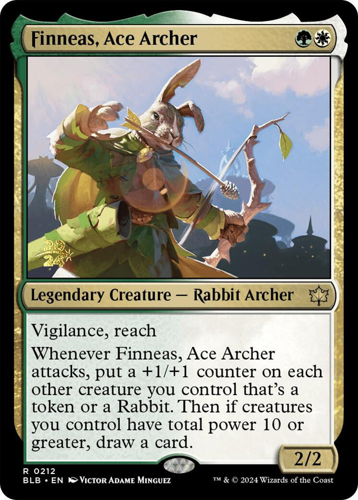 Finneas, Ace Archer [Bloomburrow Prerelease Promos] Magic: The Gathering