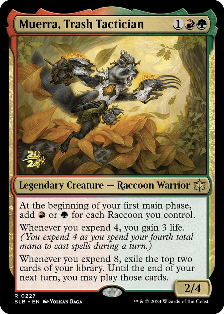 Muerra, Trash Tactician [Bloomburrow Prerelease Promos] Magic: The Gathering