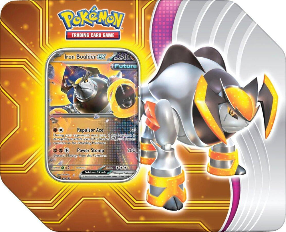 Paradox Destinies Tin (Iron Boulder ex) Pokémon