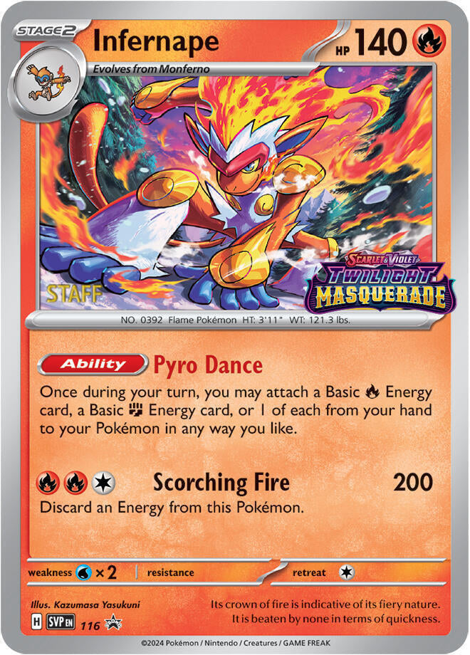 Infernape (116) (Staff) [Scarlet & Violet: Black Star Promos] Pokémon