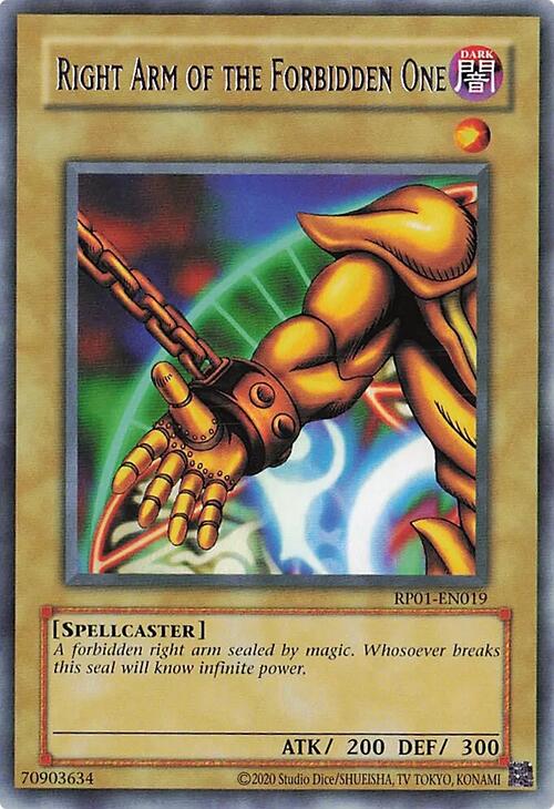 Right Arm of the Forbidden One [RP01-EN019] Rare Yu-Gi-Oh!