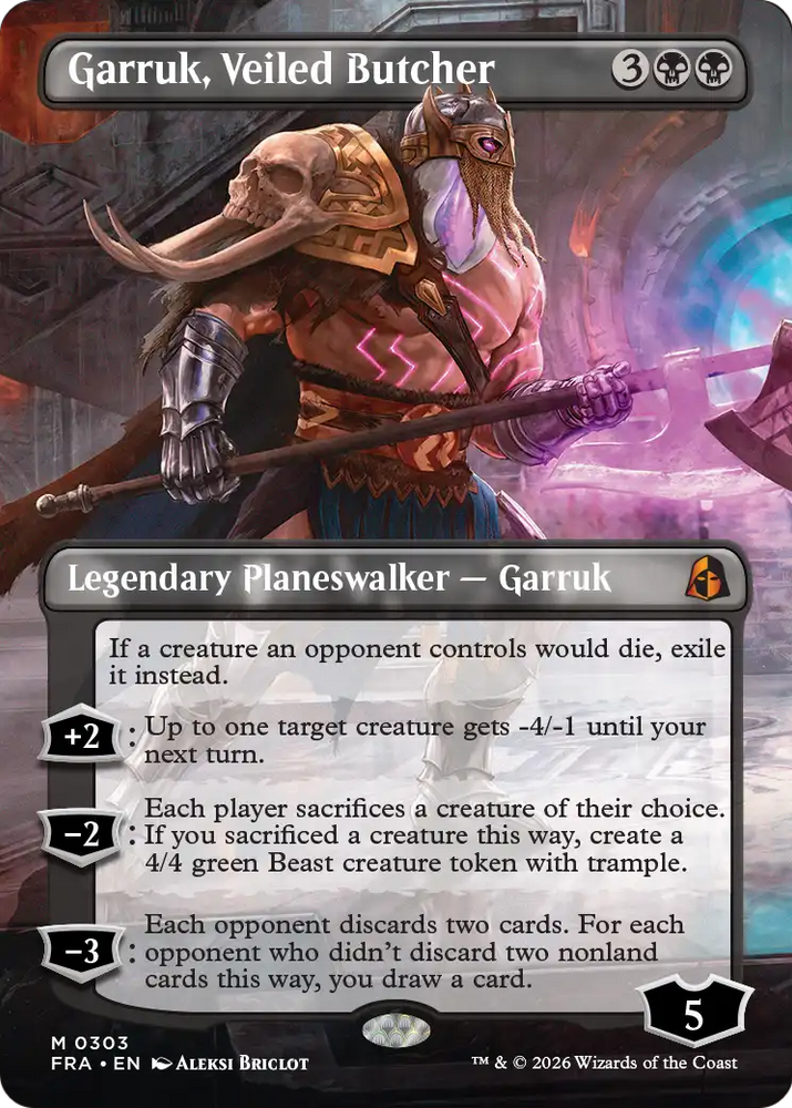 Garruk, Veiled Butcher (Borderless) [Reality Fracture] Magic: The Gathering