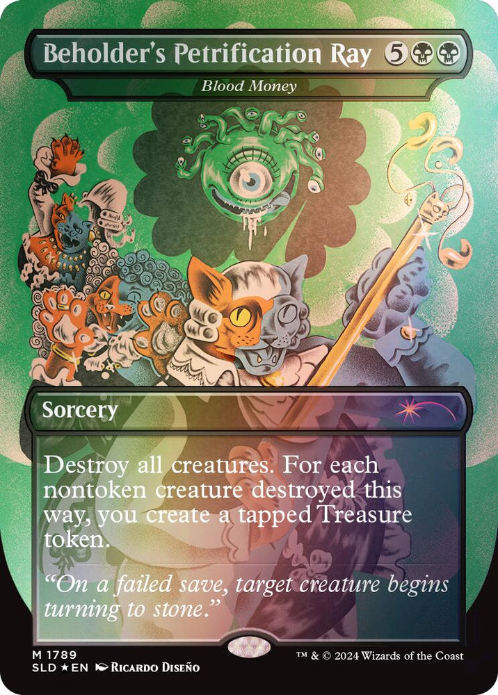 Beholder's Petrification Ray - Blood Money (Rainbow Foil) [Secret Lair Drop Series] Magic: The Gathering