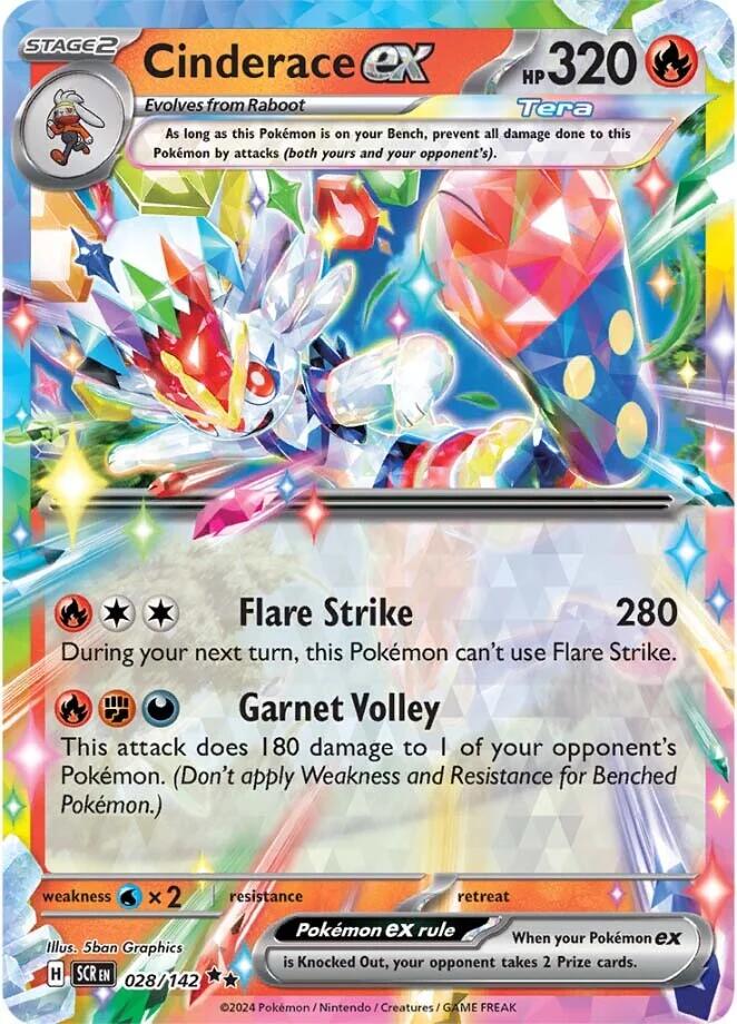 Cinderace ex (028/142) [Scarlet & Violet: Stellar Crown] Pokémon