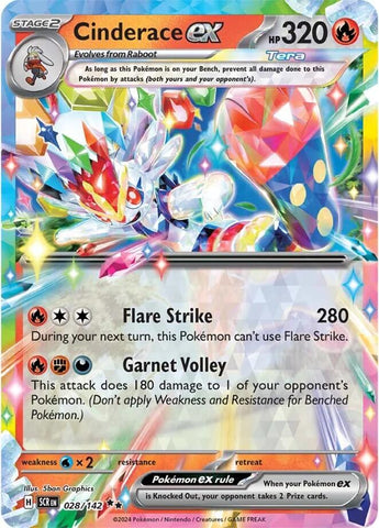 Cinderace ex (028/142) [Scarlet & Violet: Stellar Crown] Pokémon
