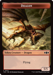 Dragon (0014) // Treasure Double-Sided Token [Tarkir: Dragonstorm Commander Tokens] Magic: The Gathering