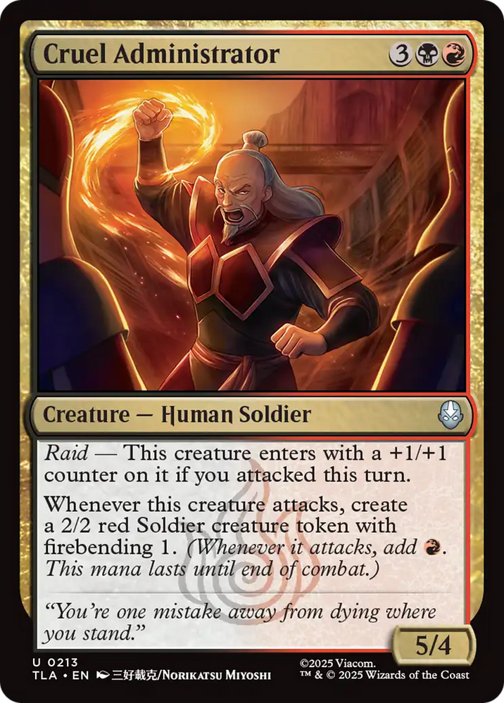 Cruel Administrator [Avatar: The Last Airbender] Magic: The Gathering