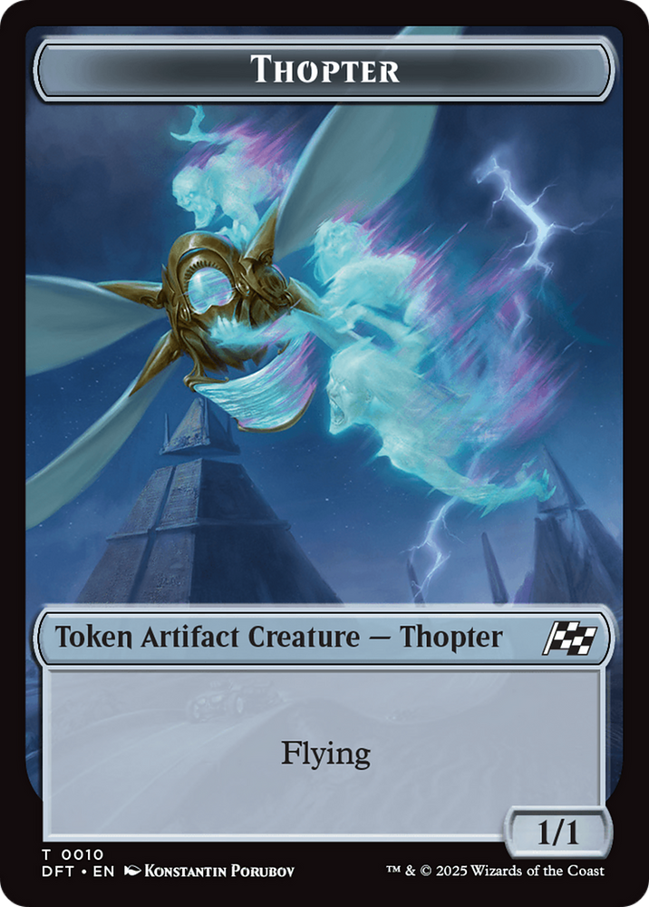Golem (0014) // Thopter (0010) Double-Sided Token [Aetherdrift Tokens] Magic: The Gathering