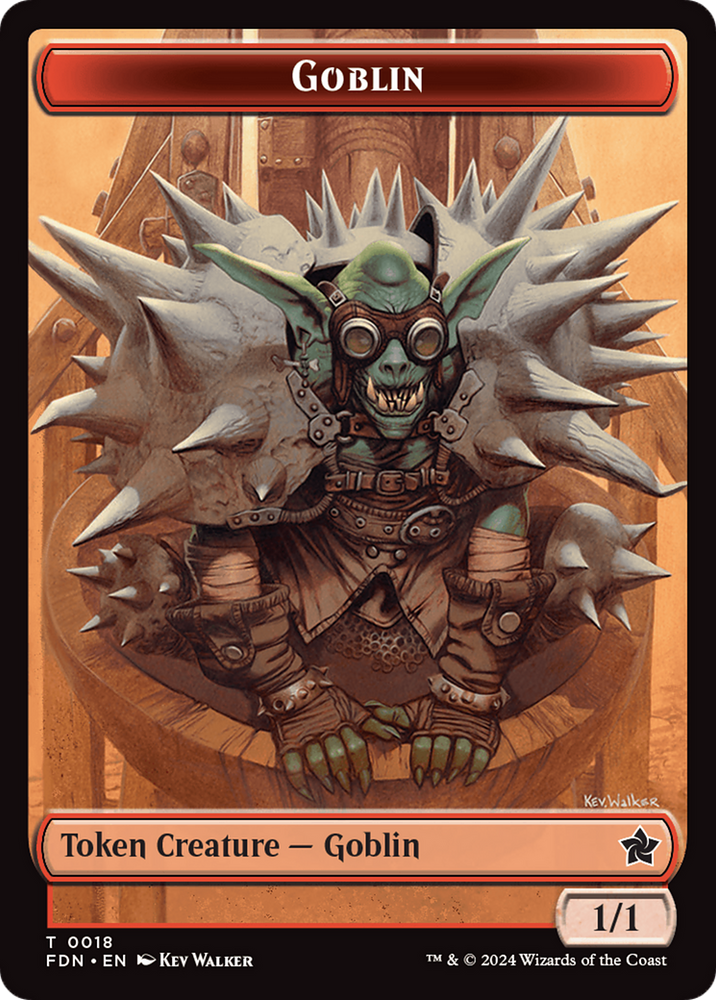 Goblin // Treasure Double-Sided Token [Foundations Tokens] Magic: The Gathering