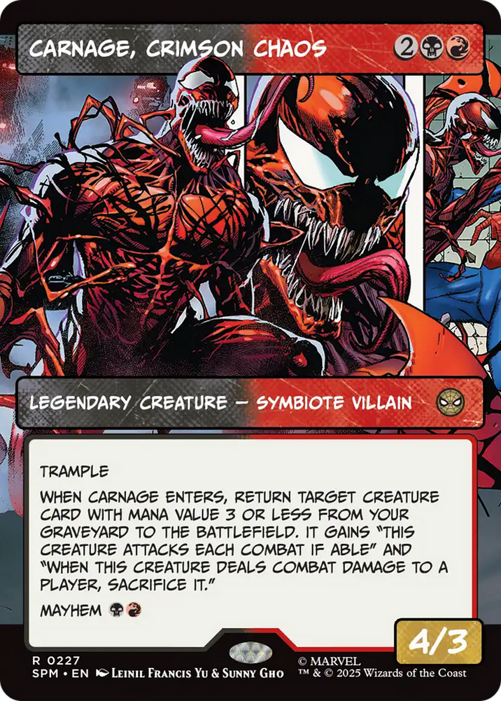 Carnage, Crimson Chaos (Borderless) [Marvel's Spider-Man] Magic: The Gathering