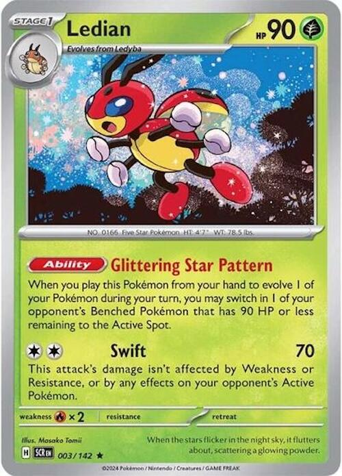 Ledian (003/142) (Theme Deck Exclusive) [Scarlet & Violet: Stellar Crown] Pokémon