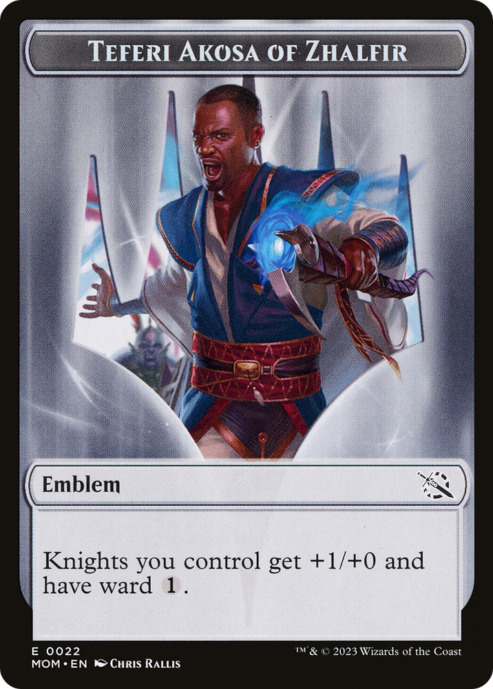 Treasure (20) // Teferi Akosa of Zhalfir Emblem Double-Sided Token [March of the Machine Tokens] Magic: The Gathering