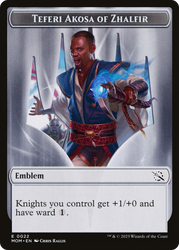 Treasure (20) // Teferi Akosa of Zhalfir Emblem Double-Sided Token [March of the Machine Tokens] Magic: The Gathering
