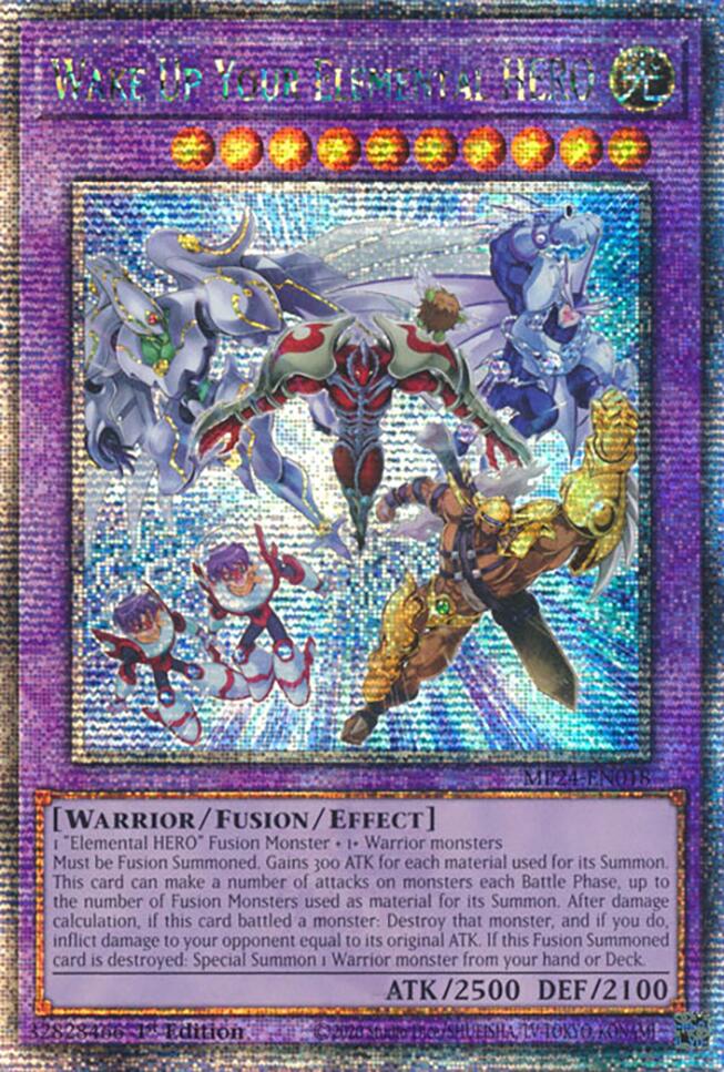 Wake Up Your Elemental HERO [MP24-EN018] Quarter Century Secret Rare Yu-Gi-Oh!