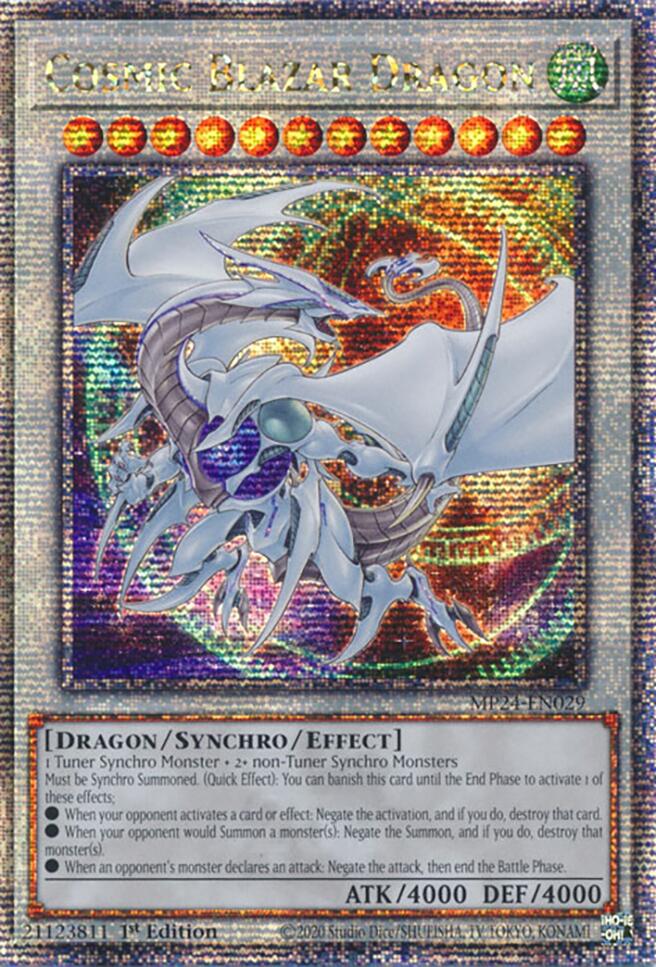Cosmic Blazar Dragon [MP24-EN029] Quarter Century Secret Rare Yu-Gi-Oh!