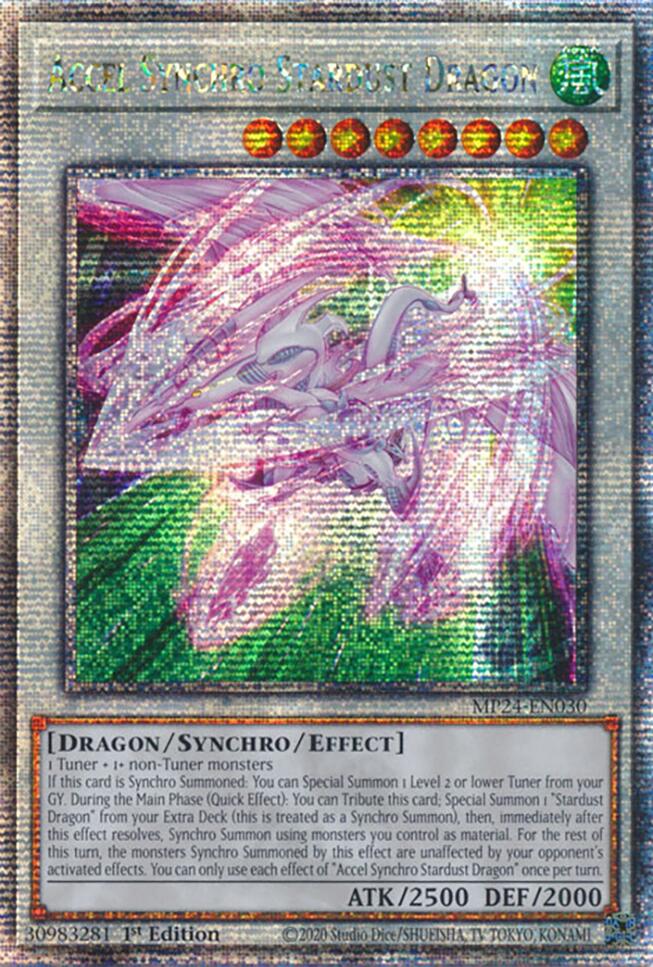 Accel Synchro Stardust Dragon [MP24-EN030] Quarter Century Secret Rare Yu-Gi-Oh!