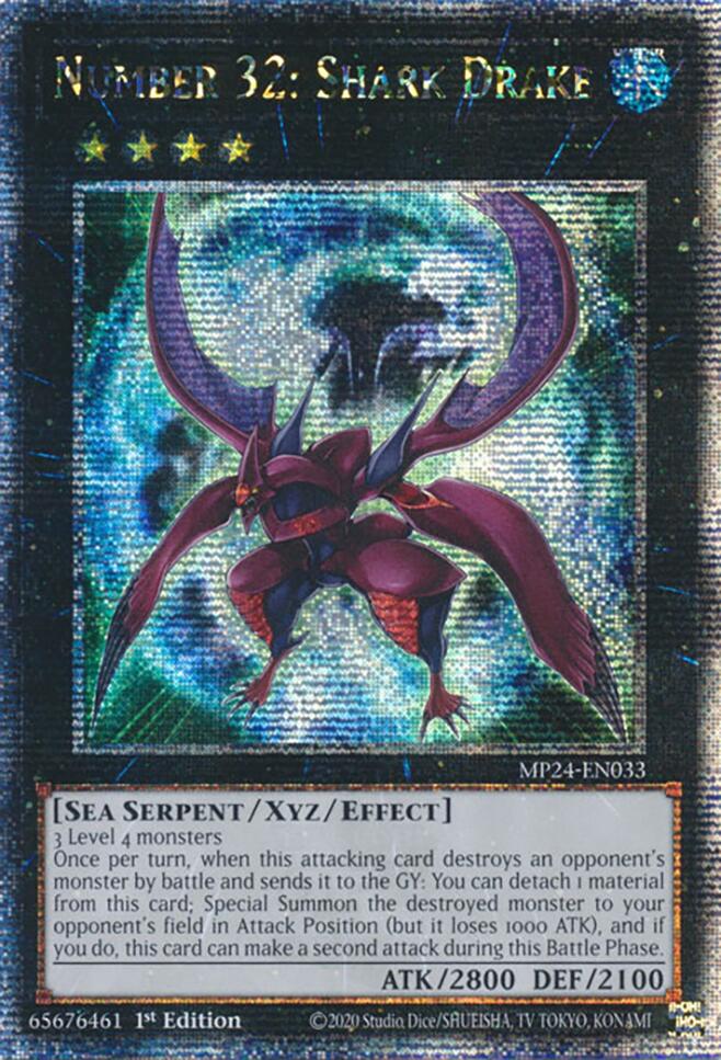 Number 32: Shark Drake [MP24-EN033] Quarter Century Secret Rare Yu-Gi-Oh!