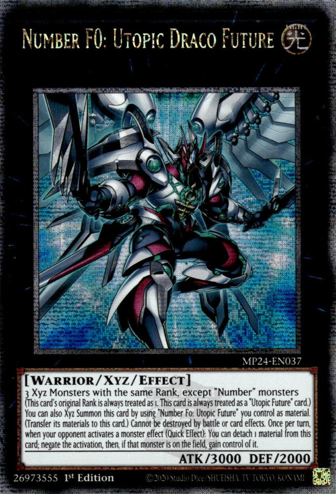 Number F0: Utopic Draco Future [MP24-EN037] Quarter Century Secret Rare Yu-Gi-Oh!
