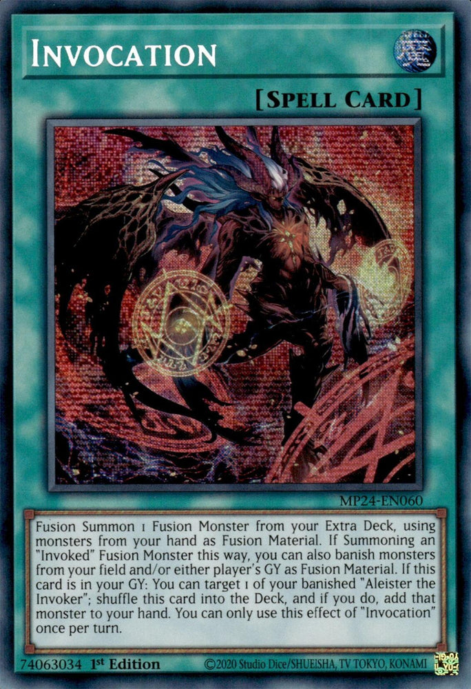 Invocation (Alternate Art) [MP24-EN060] Prismatic Secret Rare Yu-Gi-Oh!