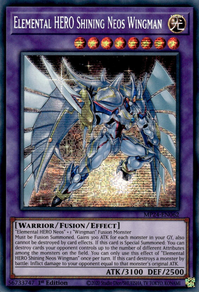 Elemental HERO Shining Neos Wingman [MP24-EN062] Prismatic Secret Rare Yu-Gi-Oh!
