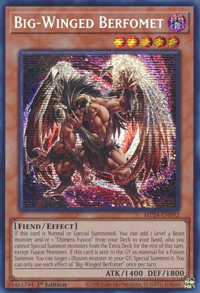 Big-Winged Berfomet [MP24-EN092] Prismatic Secret Rare Yu-Gi-Oh!
