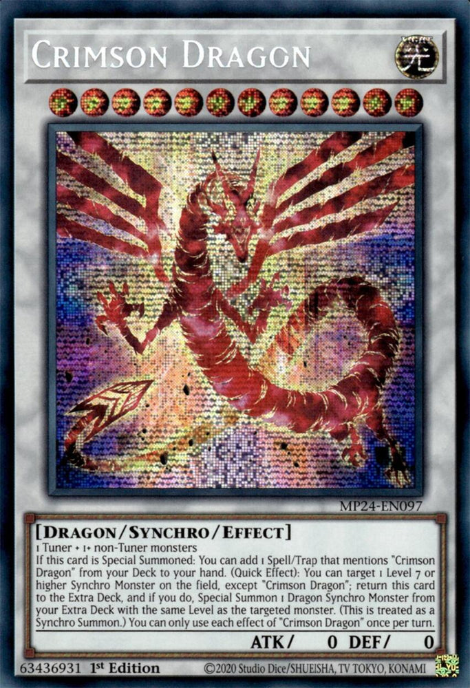 Crimson Dragon (card) [MP24-EN097] Prismatic Secret Rare Yu-Gi-Oh!