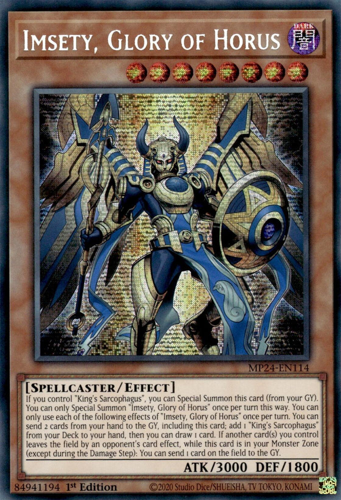 Imsety, Glory of Horus [MP24-EN114] Prismatic Secret Rare Yu-Gi-Oh!