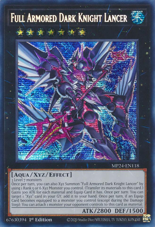 Full Armored Dark Knight Lancer [MP24-EN118] Prismatic Secret Rare Yu-Gi-Oh!