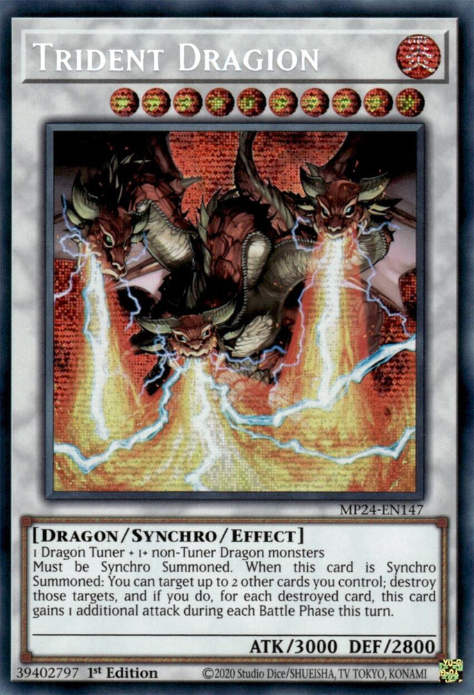 Trident Dragion [MP24-EN147] Prismatic Secret Rare Yu-Gi-Oh!