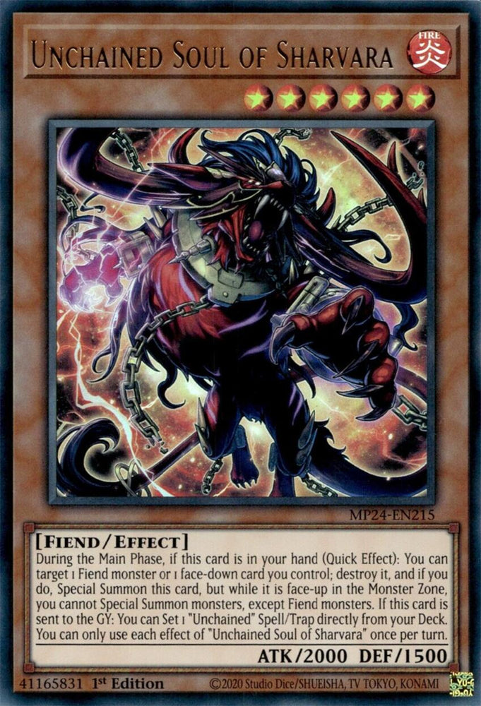 Unchained Soul of Sharvara [MP24-EN215] Ultra Rare Yu-Gi-Oh!