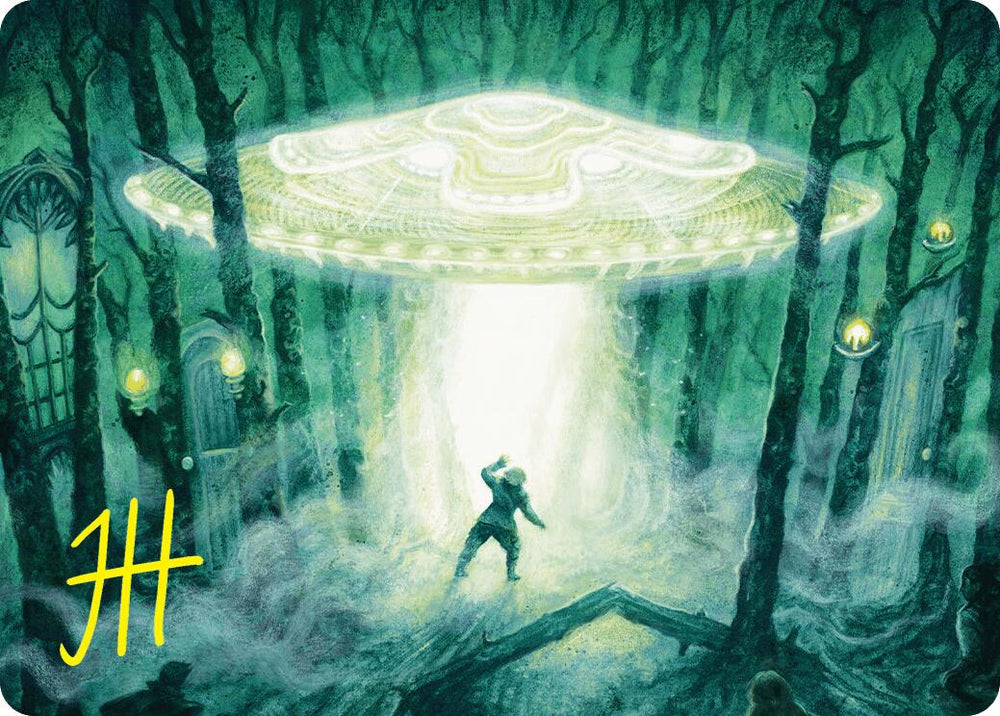 Unidentified Hovership Art Card (Gold-Stamped Signature) [Duskmourn: House of Horror Art Series] Magic: The Gathering