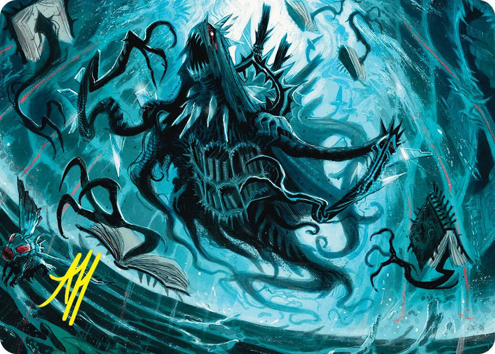 Overlord of the Floodpits Art Card (Gold-Stamped Signature) [Duskmourn: House of Horror Art Series] Magic: The Gathering