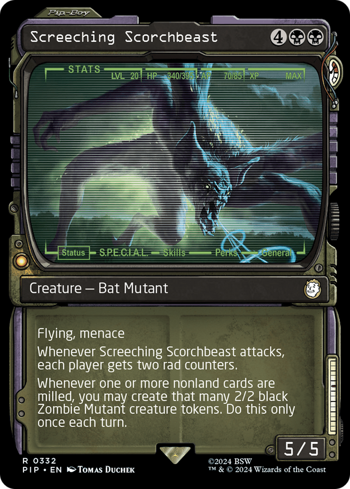 Screeching Scorchbeast (Showcase) [Fallout] Magic: The Gathering