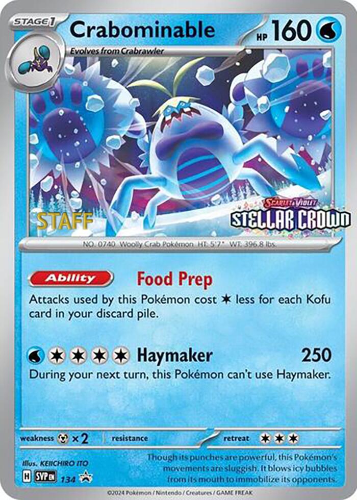 Crabominable (134/142) (Staff Promo) [Scarlet & Violet: Black Star Promos] Pokémon