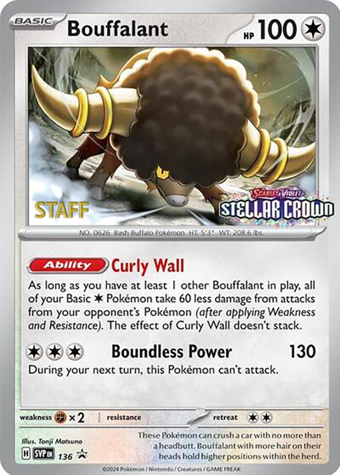 Bouffalant (136) (Staff Promo) [Scarlet & Violet: Black Star Promos] Pokémon
