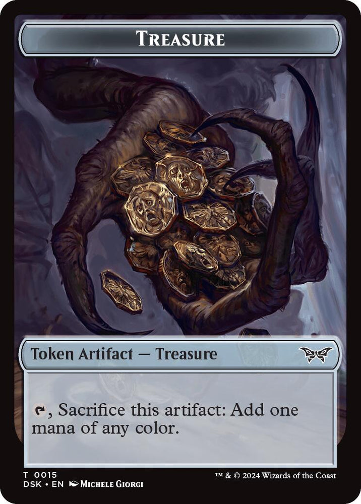 Angel // Treasure Double-Sided Token [Duskmourn: House of Horror Commander Tokens] Magic: The Gathering