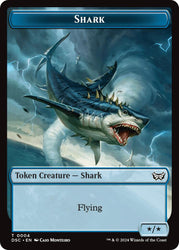 Shark // Copy Double-Sided Token [Duskmourn: House of Horror Commander Tokens] Magic: The Gathering