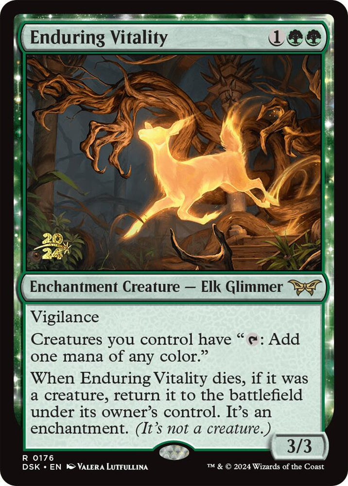 Enduring Vitality [Duskmourn: House of Horror Prerelease Promos] Magic: The Gathering