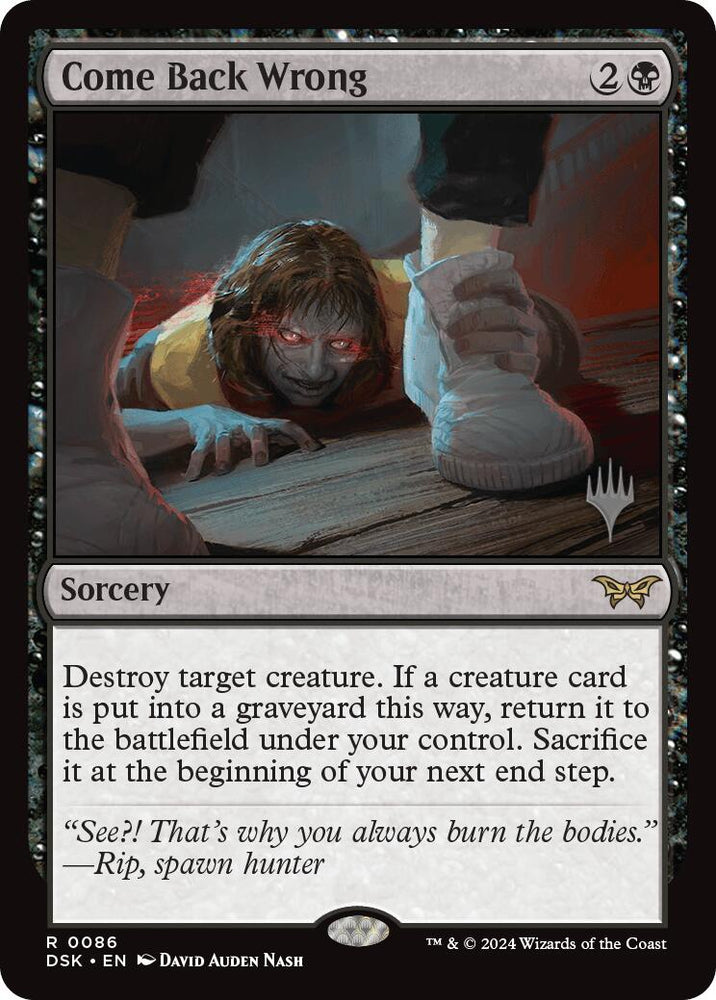 Come Back Wrong (0086) (Promo Pack) [Duskmourn: House of Horror Promos] Magic: The Gathering